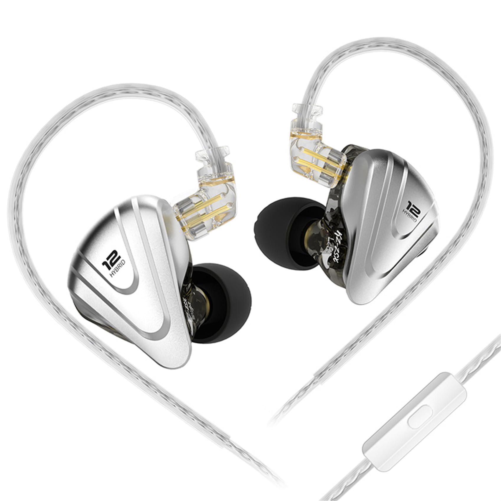 KZ ZSX 5BA+1DD Hybrid Driver HiFi In-Ear Monitors with Noise Cancelling, Comfort Fit IEM Earphones for Gaming, Studio Work, Live Performances - Black (Mic Included) | Perfect for Audiophiles, Musicians & Gamers