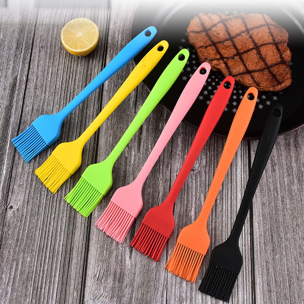 Premium Silicone Basting Brushes Set - 7 PCS Heat-Resistant BBQ, Grill & Baking Brushes for Oil, Sauce, Honey - Non-Stick Pastry & Cooking Tools (Multicolor) - Perfect for Grilling, Barbecuing, Baking & Kitchen Use