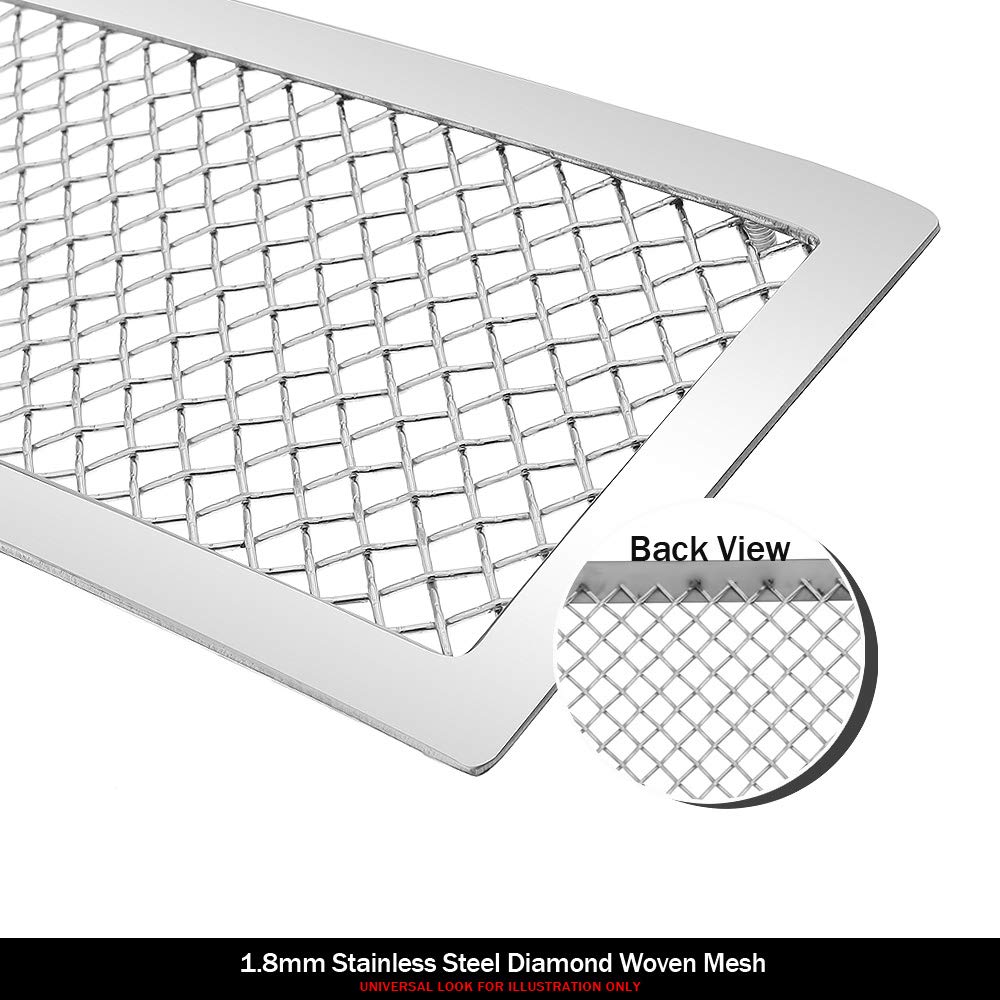 1991-1996 Chevy Caprice Stainless Steel Chrome Mesh Front Grill Insert - APS Compatible Replacement Grille S18-T30067C - Perfect for Car Restoration & Custom Upgrades