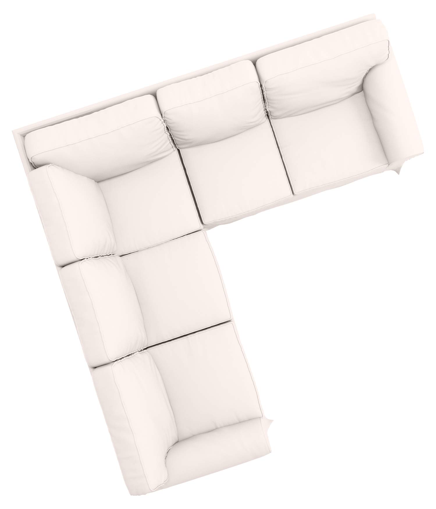 Custom-Made IKEA Ektorp 2+2 Sectional Corner Sofa Slipcover Replacement - Beige Polyester Fabric Sofa Cover Only | Perfect for Living Room, Family Room & Home Theater Seating