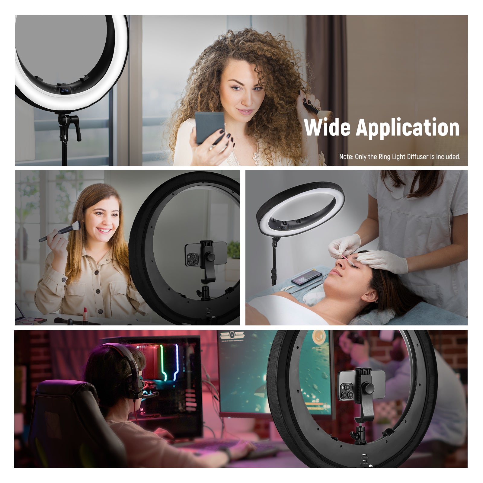 Professional NEEWER NS006 Ring Light Diffuser for RP18H/RP19H Photography Lighting - Perfect for YouTube Videos, Live Streaming & Portrait Photography