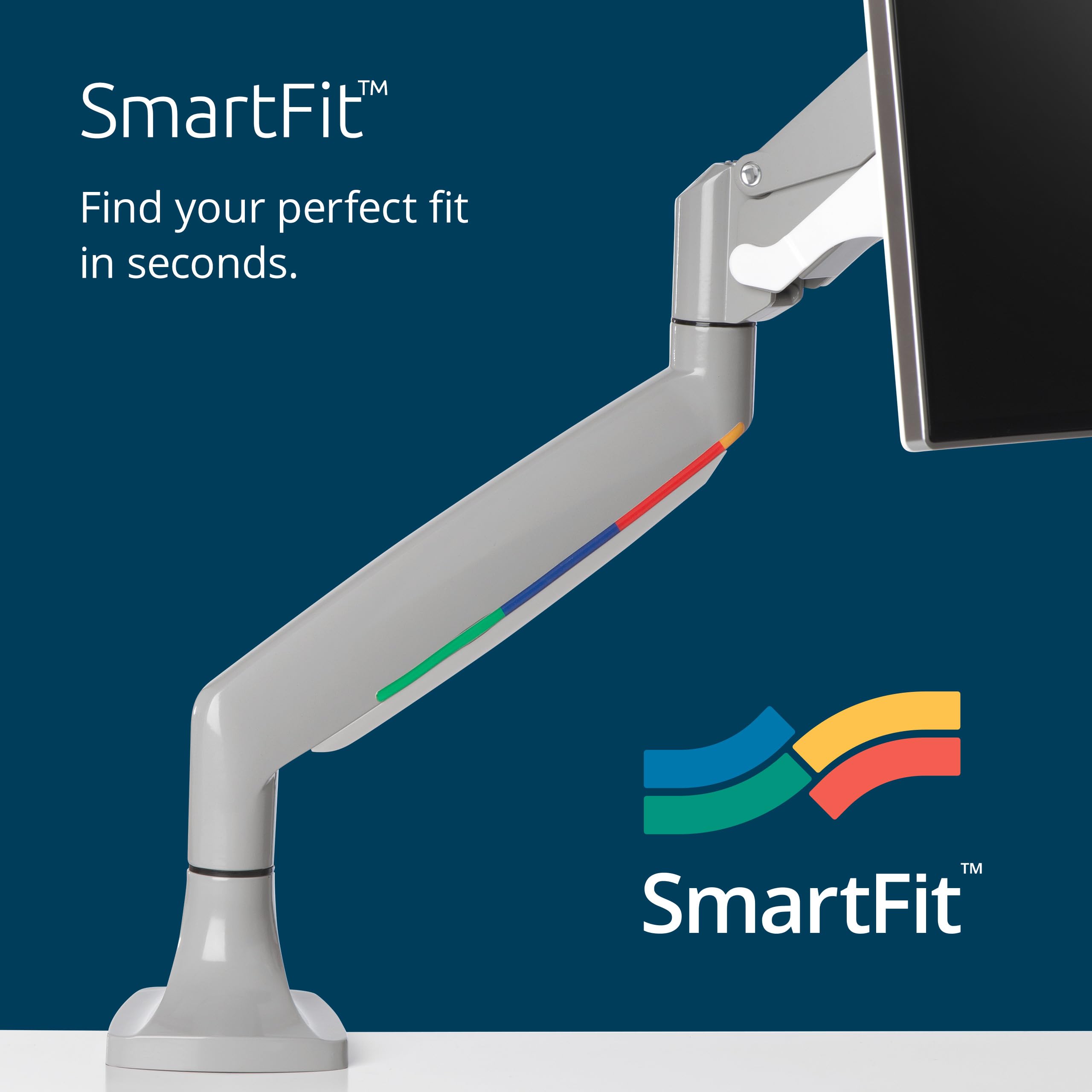 Kensington Single Monitor Arm with Vesa Mount - Adjustable Gas Spring Monitor Stand for Home Office, Height Adjustable Desk Mount with One-Touch Settings, Grey (K55470EU) - Perfect for Ergonomic Workspace Setup & Computer Monitor Positioning