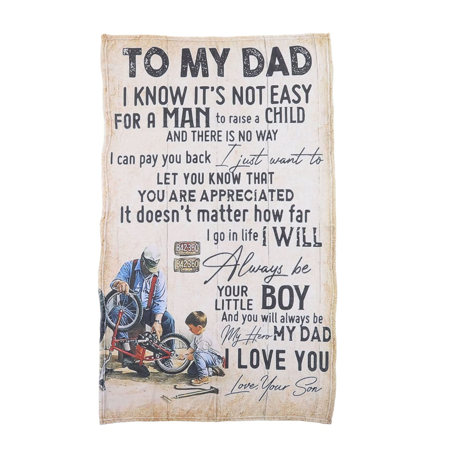 Personalized Envelope Blanket for Dad - Soft Polyester Fiber Throw Blanket with Custom Letters (59.1x47.2in) - Perfect Gift for Father's Day, Birthday & Christmas - Great for Sofa, Bed, Office & Outdoor Use