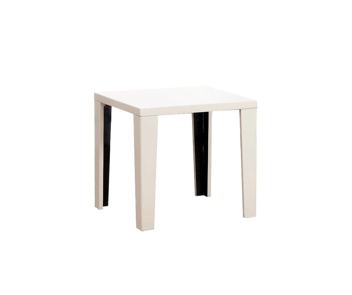 Furniture of America Leblanc 2-Tone End Table - White and Black Nightstand for Living Room, Bedroom, or Office - Modern Side Table with Storage Shelf