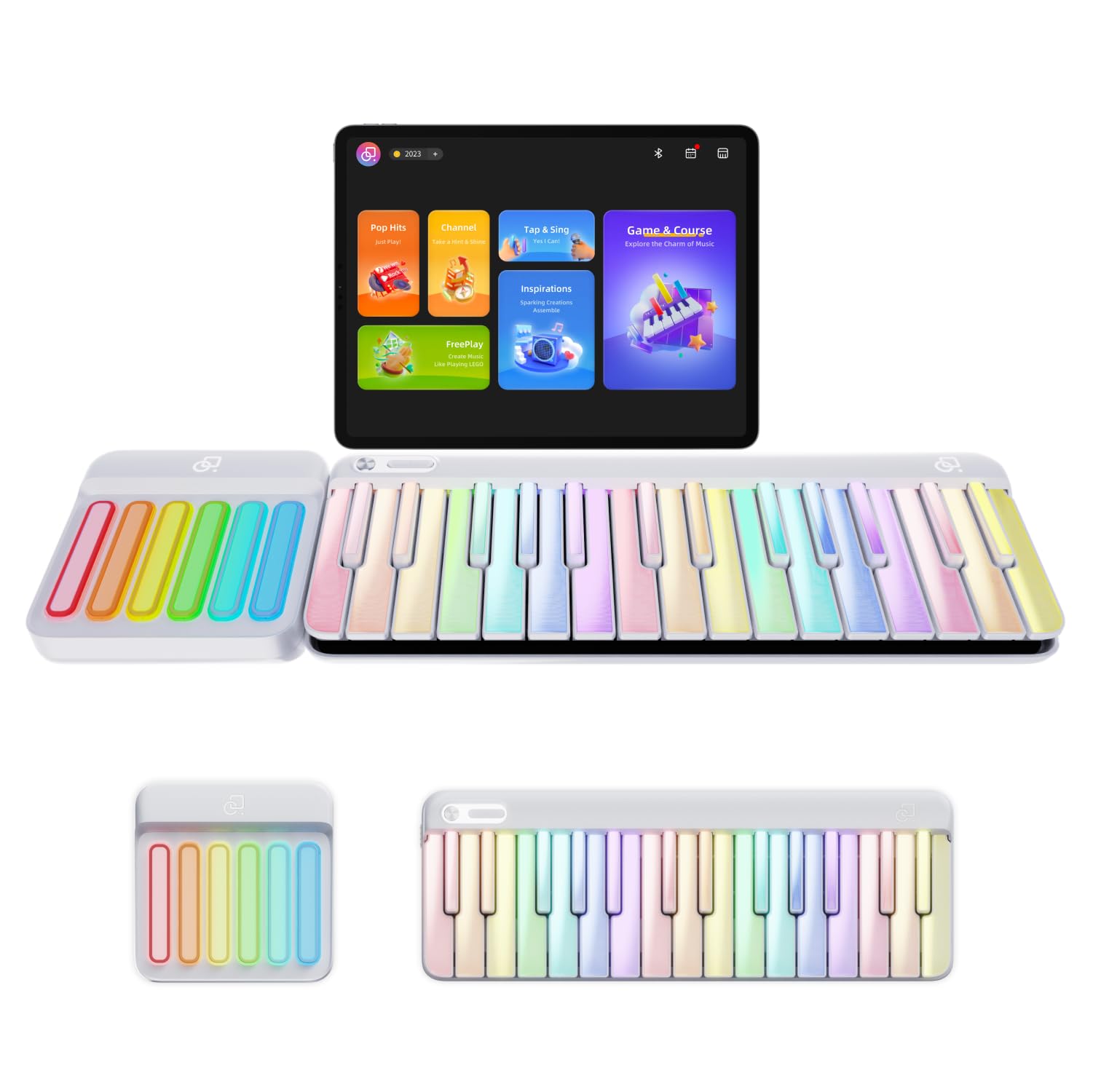 Beginner Piano Keyboard with Smart LED Key-Visual & Interactive Exercises - MIDI Controller with 100+ Chords, 256+ Tones Polyphony | Portable Digital Piano for Online Lessons, Home Practice & Music Production