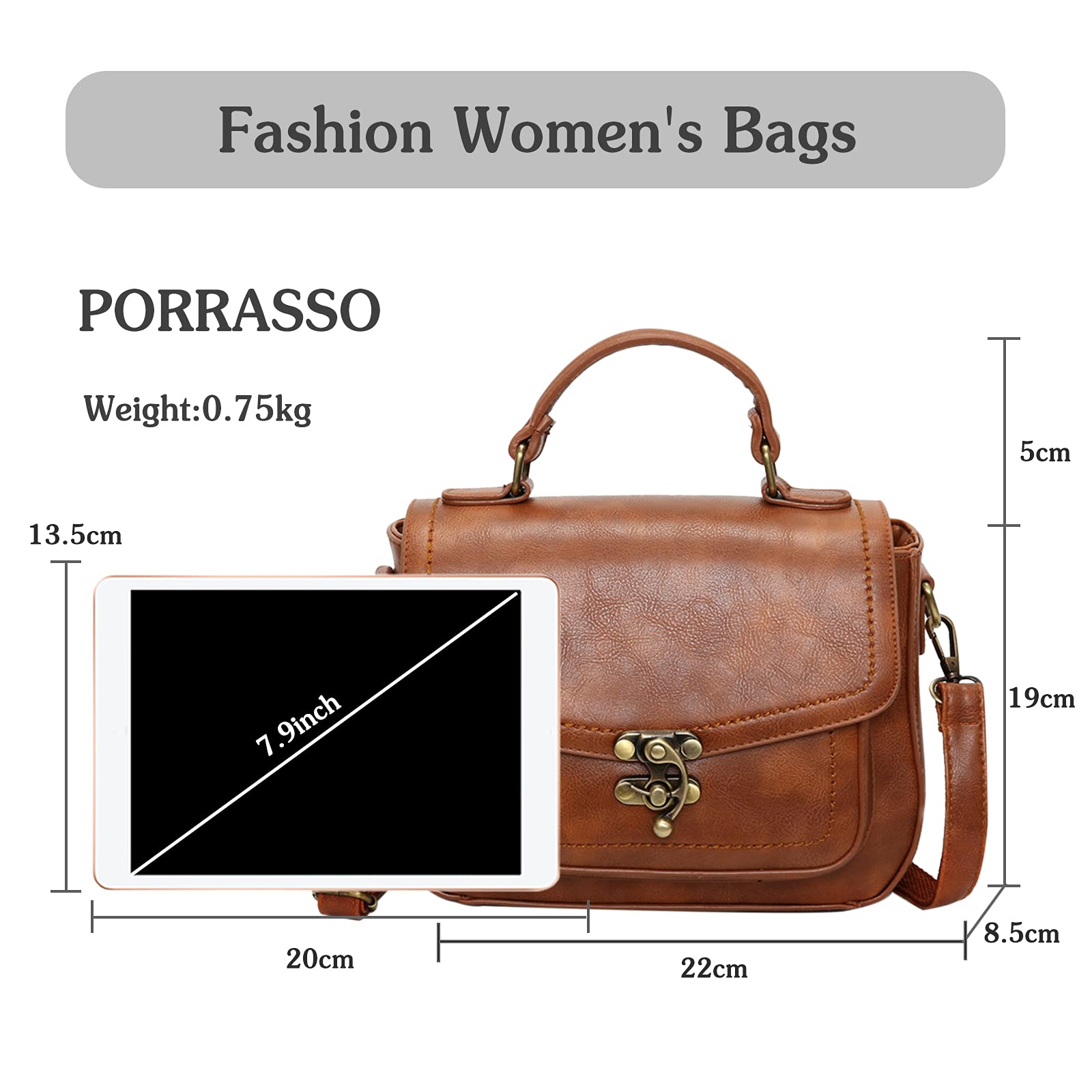 Vintage Leather Crossbody Bag for Women - Stylish Saddle Shoulder Bag & Satchel Purse - Perfect for Daily Use, Travel, and Casual Outings