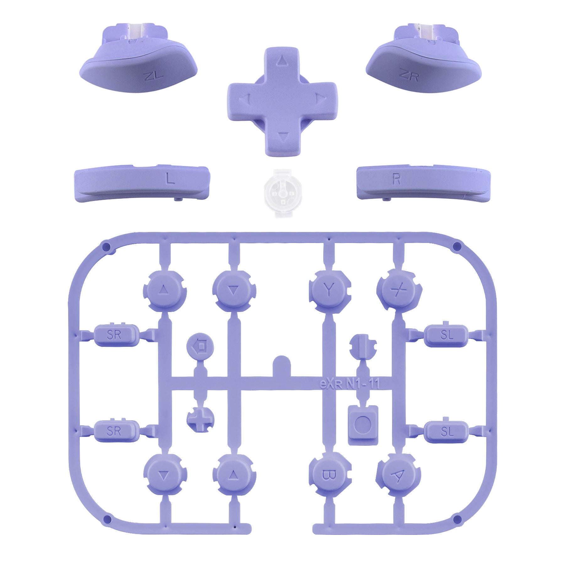 eXtremeRate D-Pad Replacement Button Set for Nintendo Switch Joy-Con (Light Violet) - Compatible with eXtremeRate D-Pad Shell Only | Perfect for Gaming, DIY Controller Mods & Switch Accessories