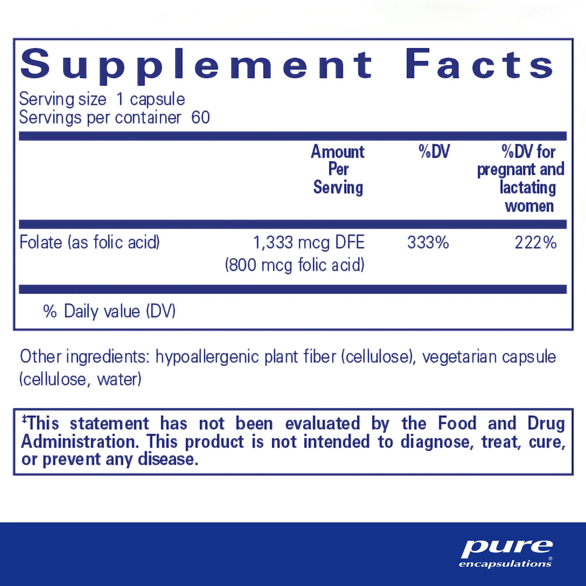 PE Folic Acid 60 Softgels - Prenatal Vitamin Supplement for Women's Health & Pregnancy Support - Supports Fetal Development & Maternal Wellness