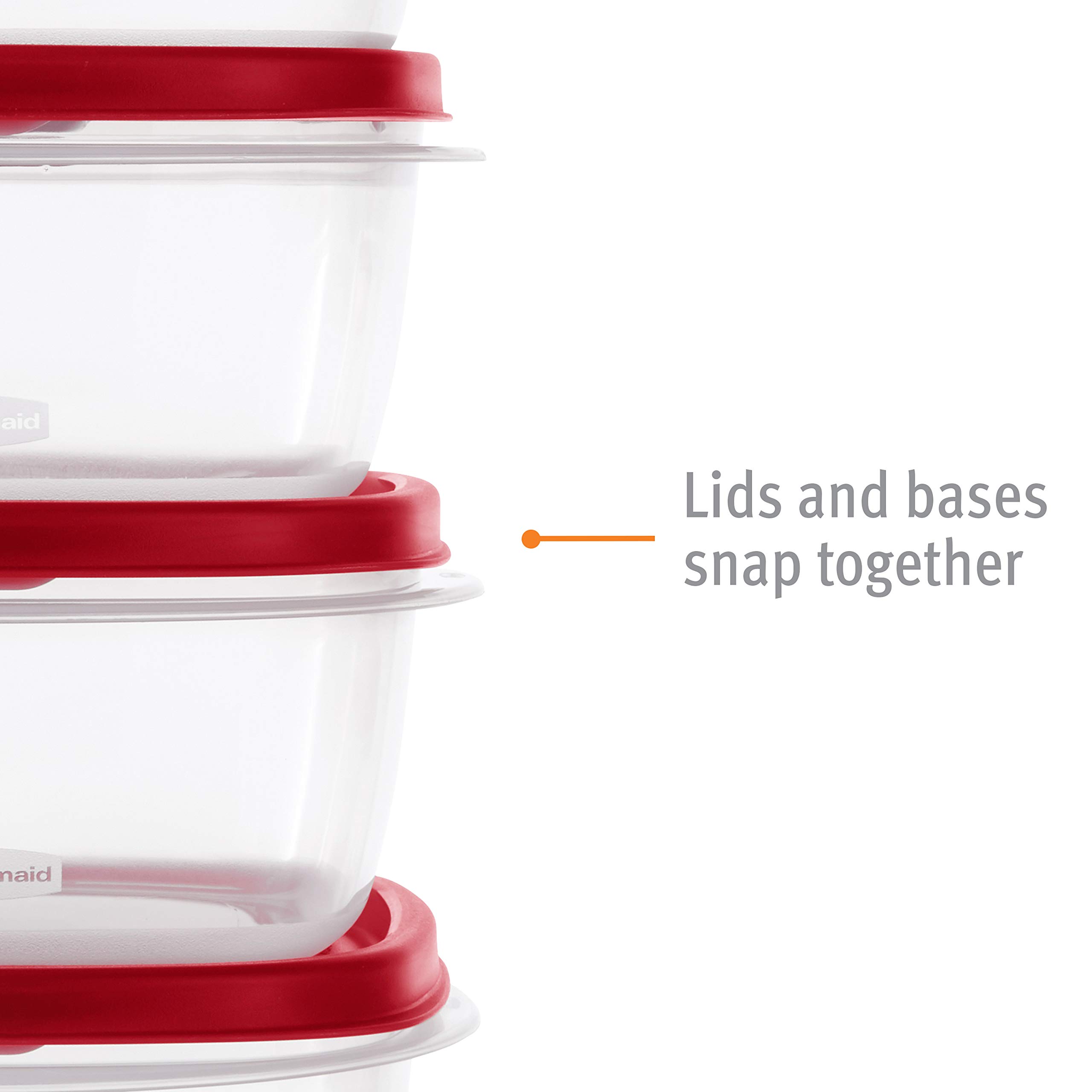 Rubbermaid® 7-Cup Vented Easy Find Lid Food Storage Containers - 3-Pack, Racer Red | Airtight & Stackable for Pantry, Fridge & Meal Prep