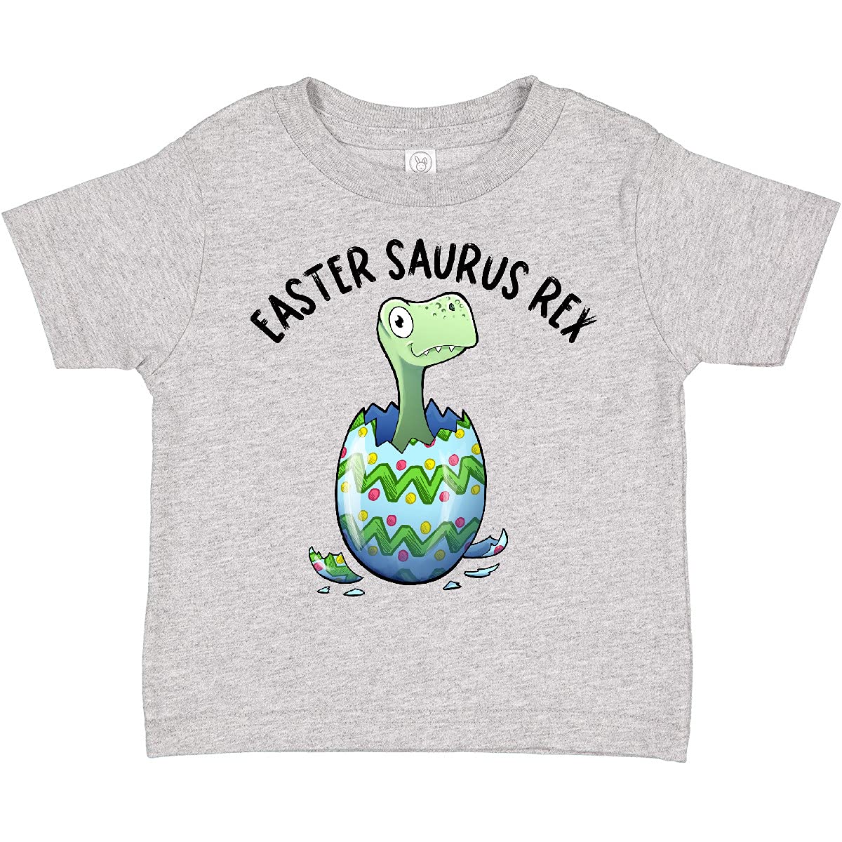 Inktastic Easter Saurus Rex Dinosaur Hatching Easter Egg Toddler T-Shirt | Cute Dino Graphic Tee for Boys & Girls | Perfect for Easter Celebrations, Egg Hunts & Spring Outfits