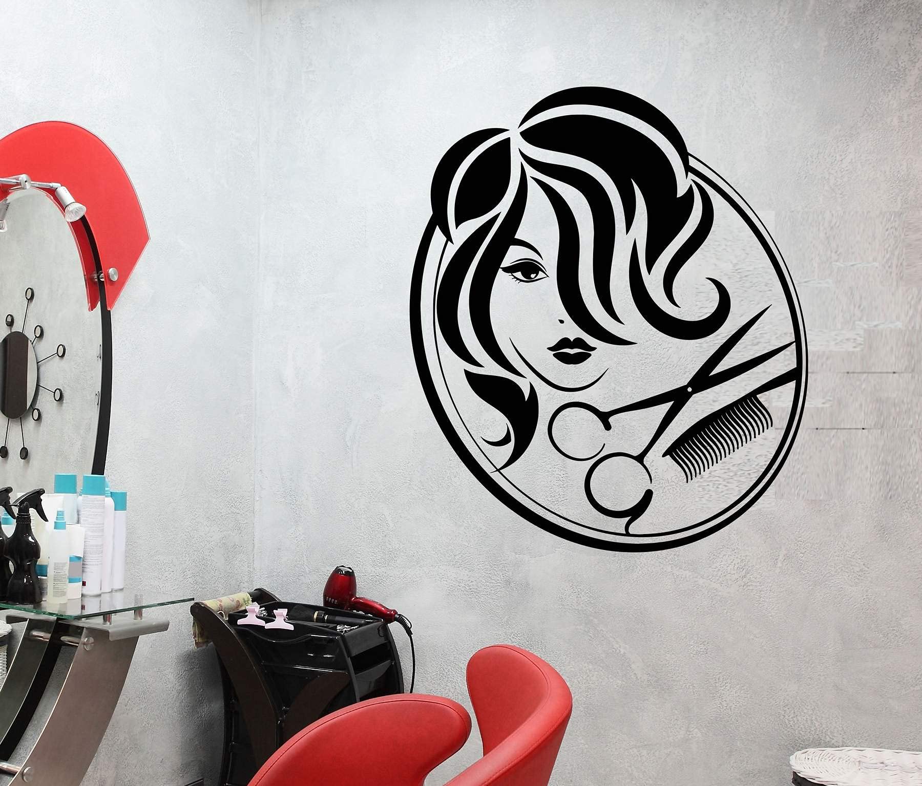 VVWV Hair Salon Wall Stickers - Beauty Parlor, Barbershop & Spa Decor - Motivational Quotes for Salon, Massage & Nail Art Studios - Self-Adhesive Wall Decals (35x35cm) - Perfect for Salon Walls, Waiting Areas & Treatment Rooms