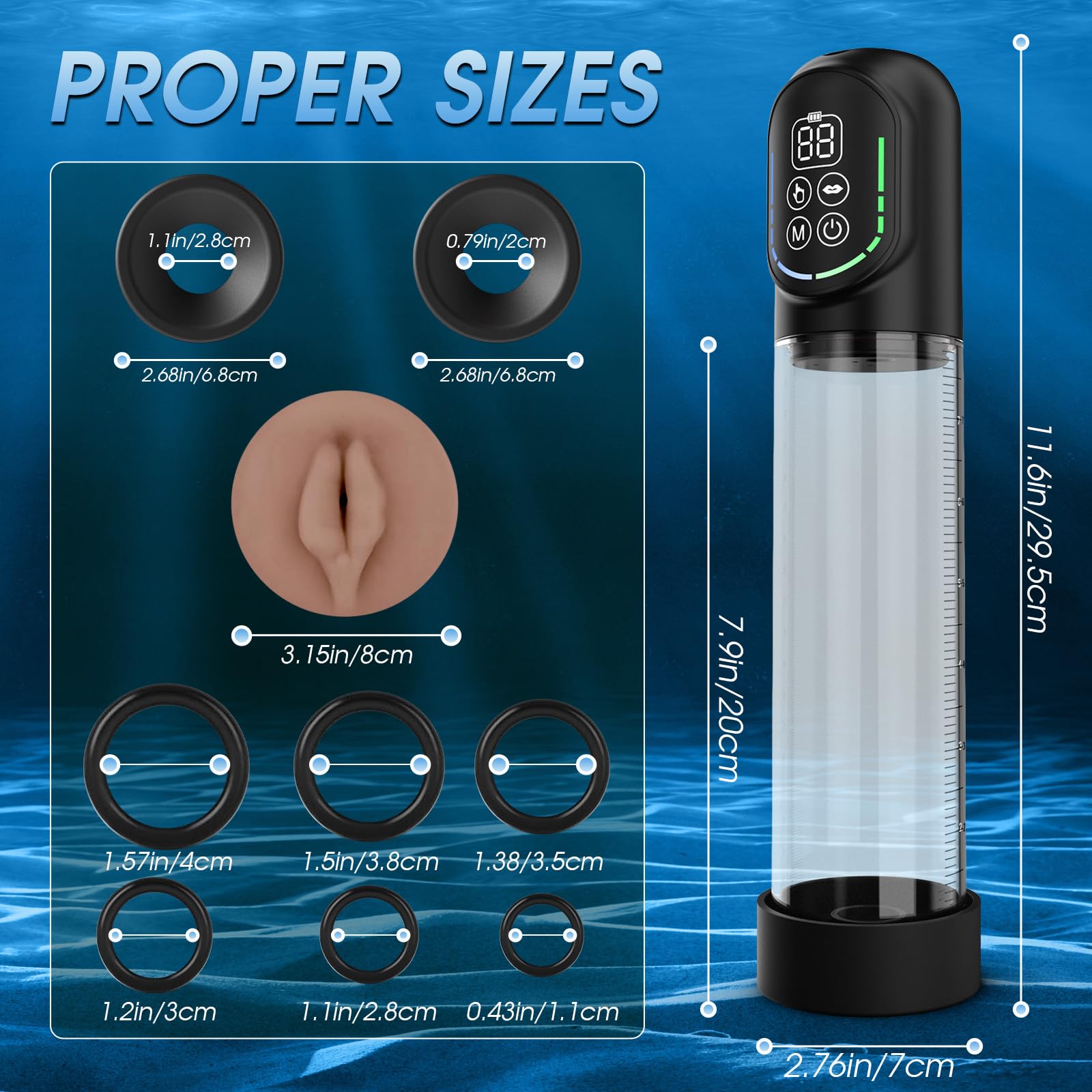 Electric Penis Pump for Men - Automatic Male Masturbator with 5 Suction & 6 Training Modes, Adult Sex Toy for Erection Enhancement & Penis Enlargement, Includes Pocket Pussy & Cock Ring - Perfect for Solo Play, Couples Fun & Discreet Adult Pleasure