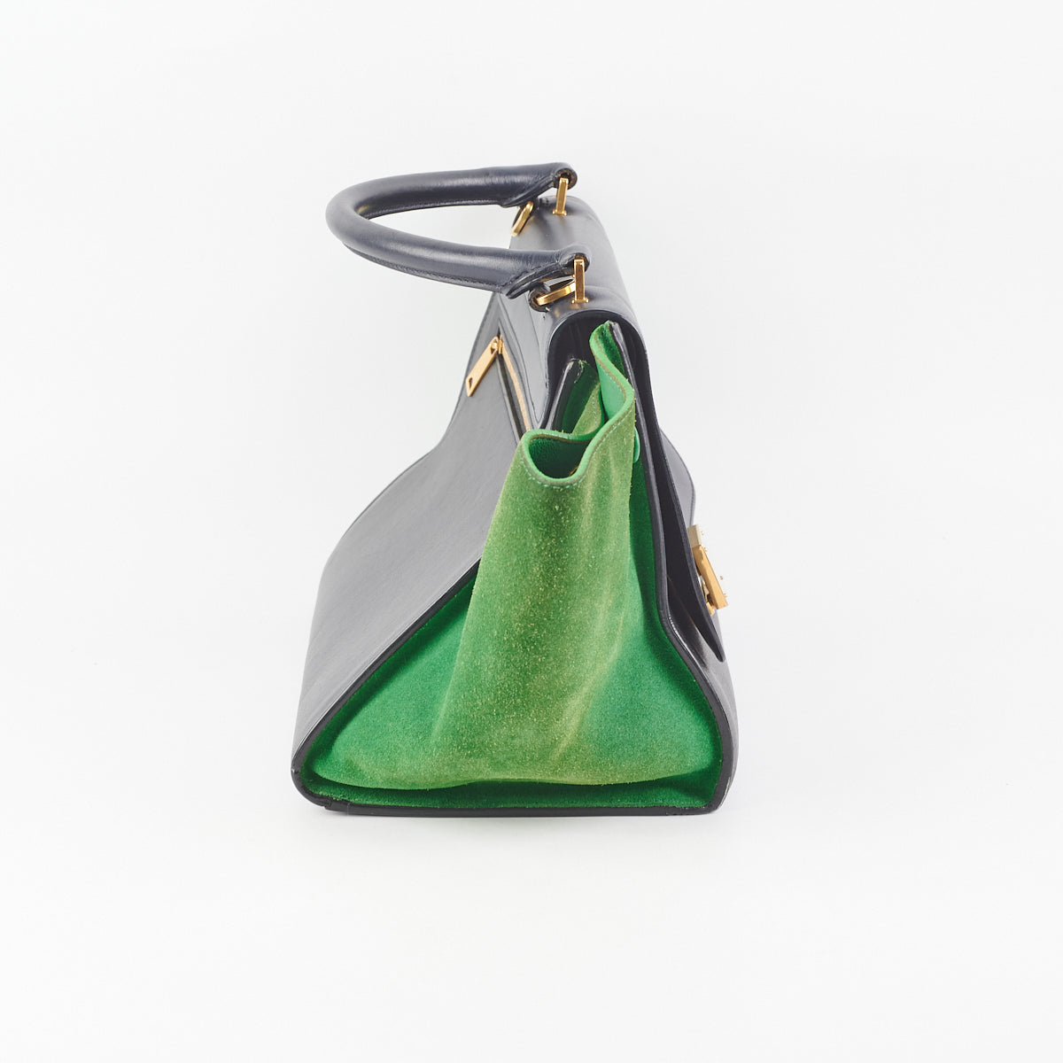 Celine Trapeze Handbag in Green & Black | Luxury Leather Crossbody Bag for Women | Perfect for Work, Travel & Evening Events