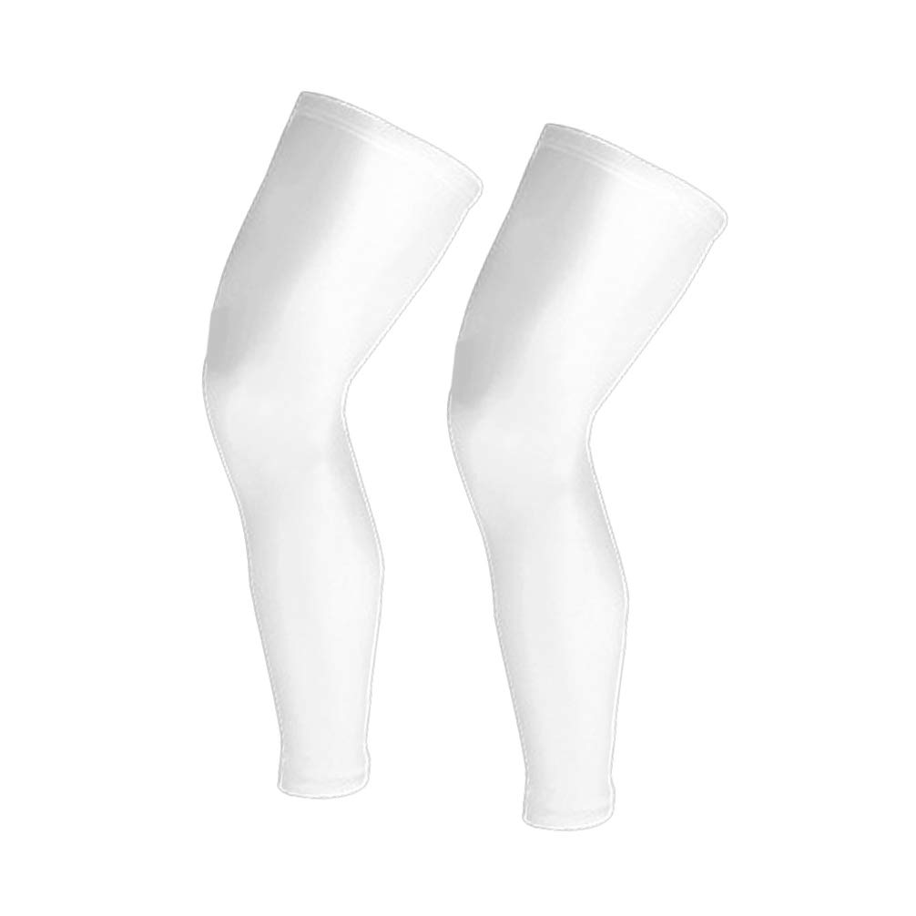 Healifty Compression Leg Sleeves for Calf Support - Pain Relief & Muscle Recovery (XL, White) | Ideal for Running, Cycling, Travel & Post-Workout Recovery