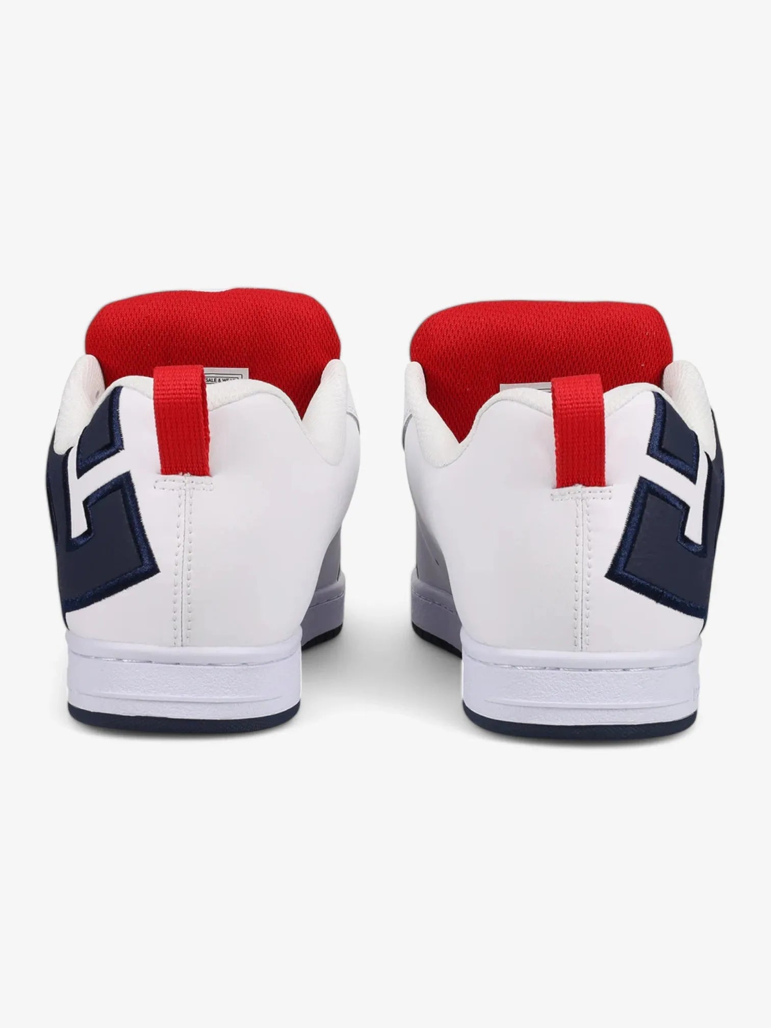 DC Court Graffik Skate Shoes for Men - White, Red & Blue - Lightweight & Durable Sneakers for Skateboarding, Streetwear & Casual Wear