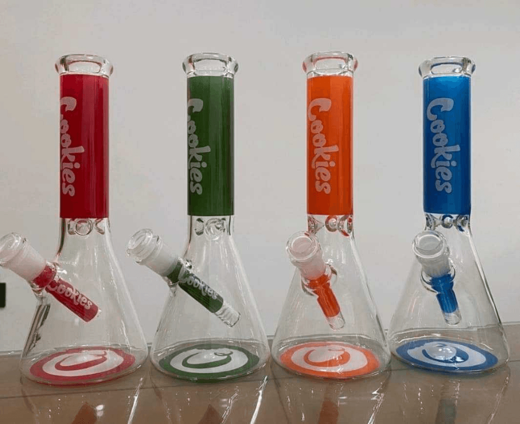 Premium Glass Bong Water Pipe with Ice Catcher - Portable Cookies Beaker Design for Smooth Smoking | Perfect for Home Use, Parties & Travel