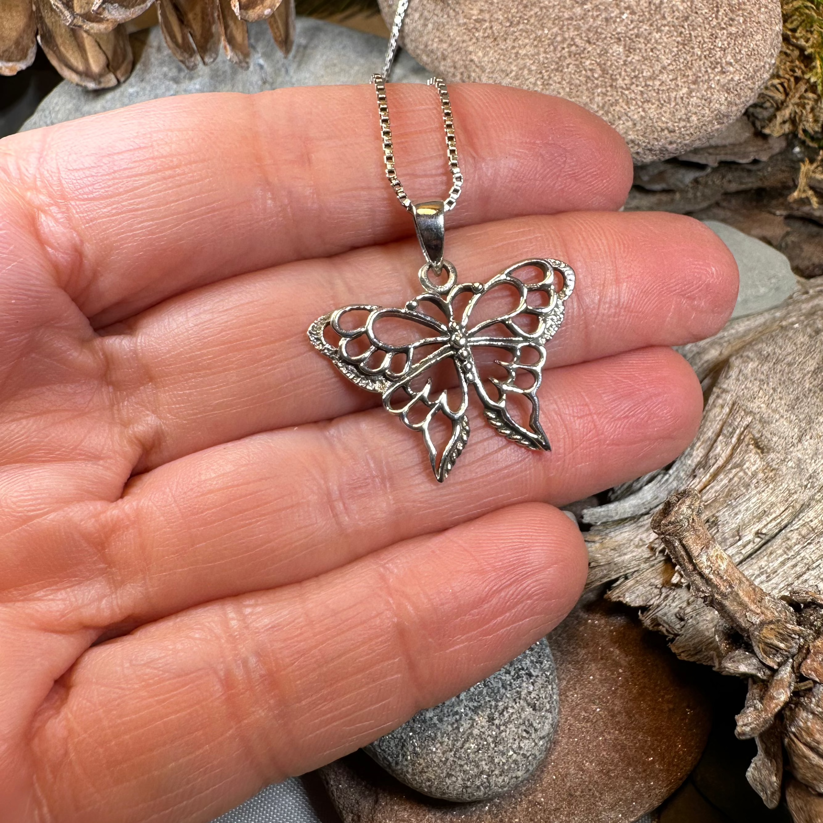 Elegant Butterfly Pendant Necklace for Women - Sterling Silver Jewelry Gift for Her - Perfect for Valentine's Day, Anniversary & Birthday Occasions