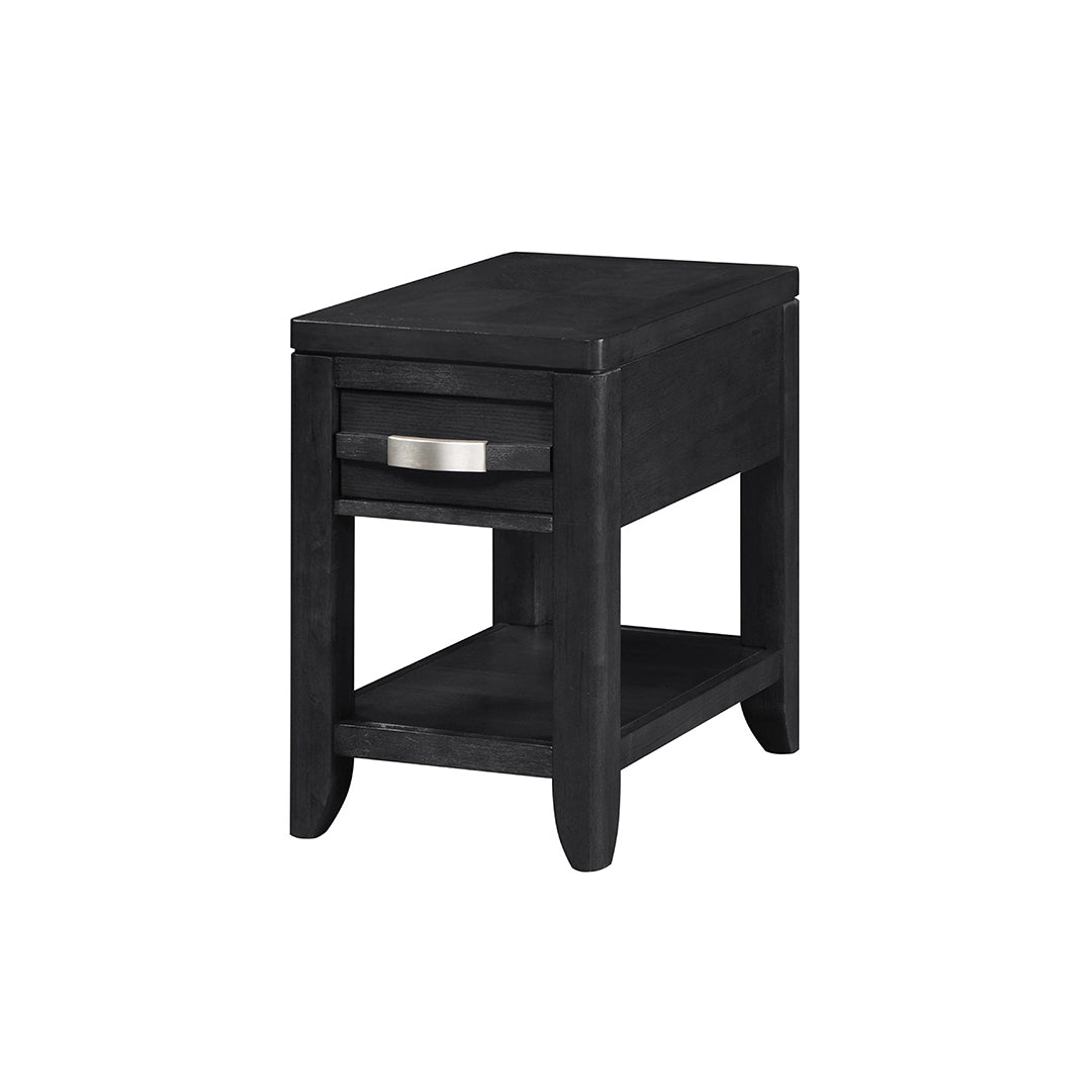 Black Manila Side Table - Modern End Table for Living Room, Bedroom & Office - Stylish Small Accent Table with Durable Finish