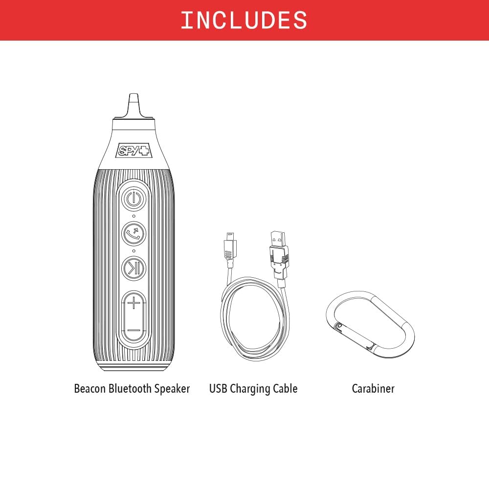 Sweda SP5405 Portable Wireless Bluetooth Speaker - IPX6 Waterproof, 360° Surround Sound, 15H Playtime with Carabiner Clip | Perfect for Outdoor Adventures, Beach, Pool, Hiking & Travel