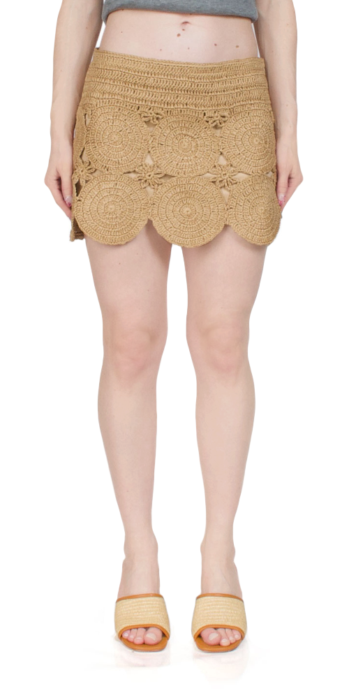 Beep Beep Mini Skirt - Natural Cotton High Waist Short Skirt for Women | Casual Summer Outfit, Beach Wear, Party Dress