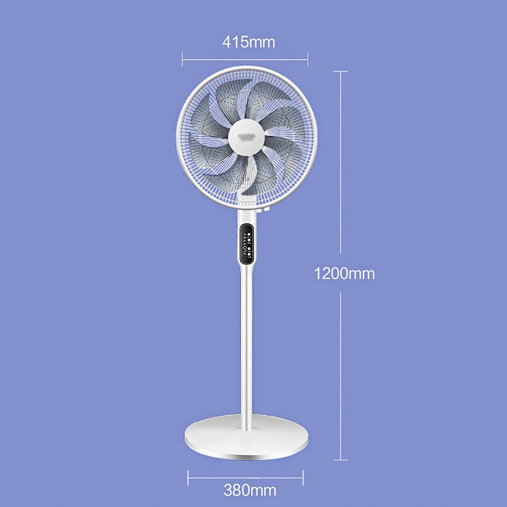 60W Stand Floor Silent Oscillating Fan with Remote - 3 Speed Adjustable Height & Tilt for Bedroom, Living Room & Office Cooling