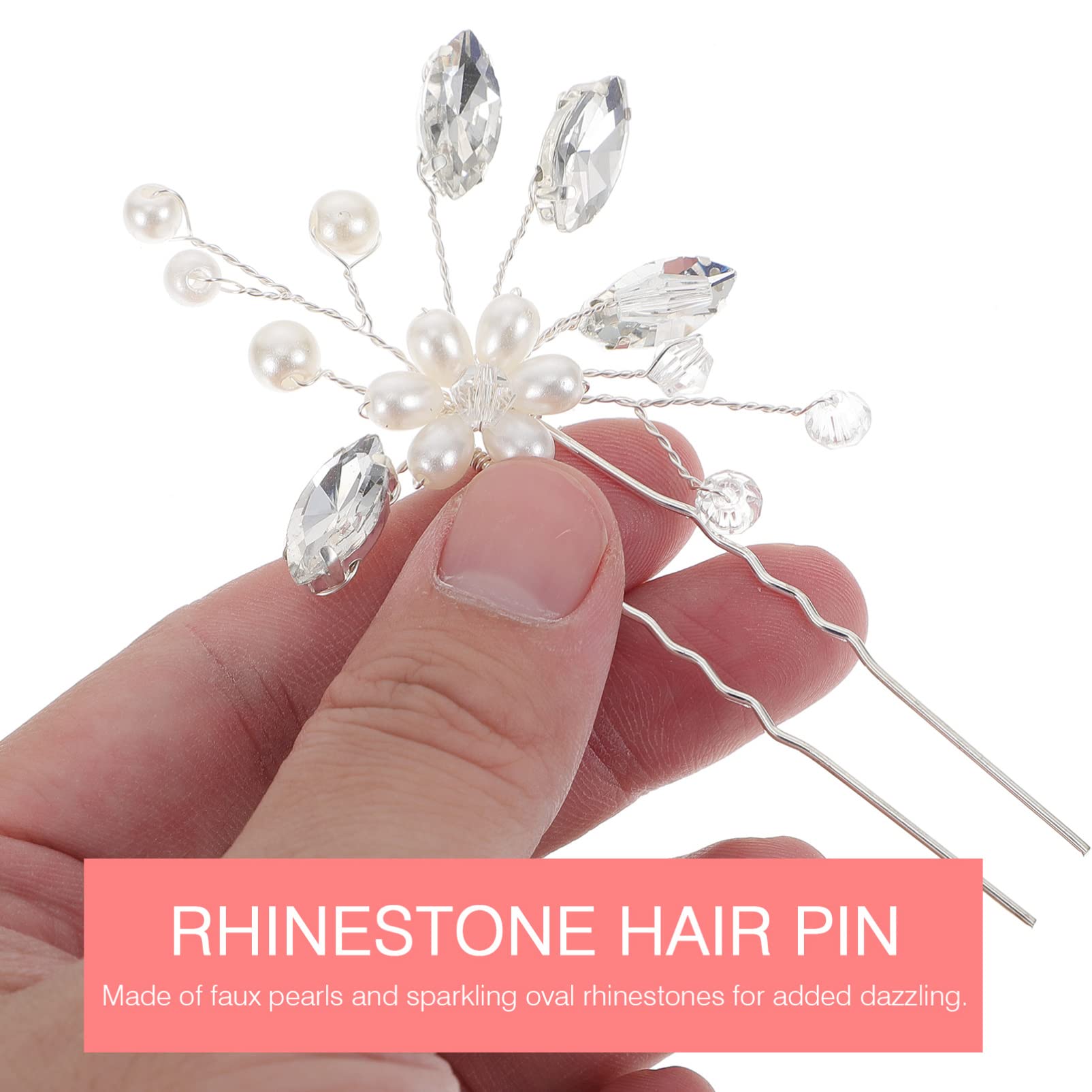 Elegant KALLORY Rhinestone Bridal Hair Pins & Clips - 2PC Set for Weddings, Bridesmaids & Special Occasions | Shimmering Hair Accessories for Bridal Showers, Prom & Formal Events