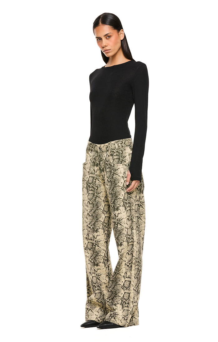 Maxwell High-Waisted Snake Print Jeans for Women - Trendy Skinny Denim Pants with Stretch, Comfort Fit - Perfect for Casual Outings, Nightlife & Street Style Fashion