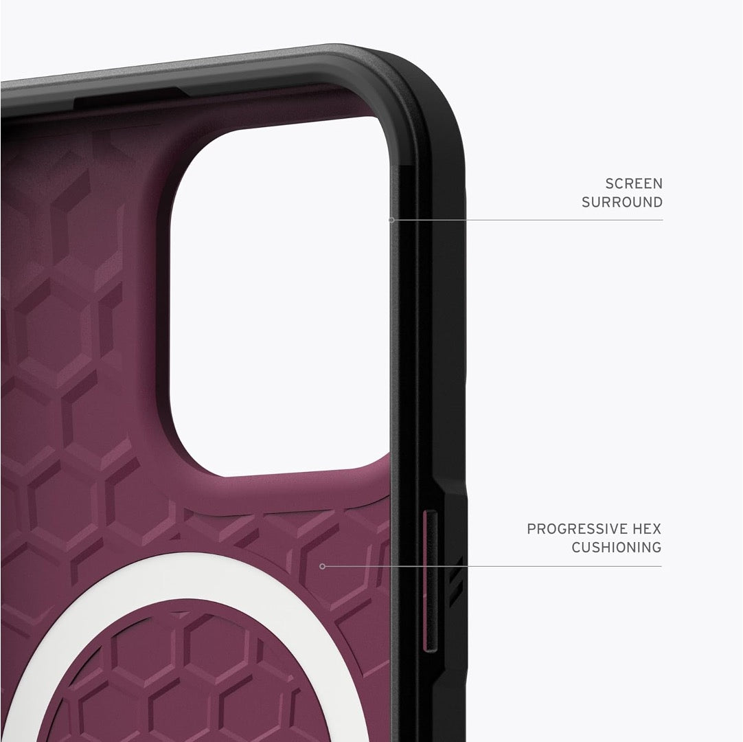 UAG Civilian Series MagSafe Compatible Case for iPhone 15 Pro - Bordeaux Red | Military-Grade Drop Protection | Perfect for Outdoor Adventures & Daily Use