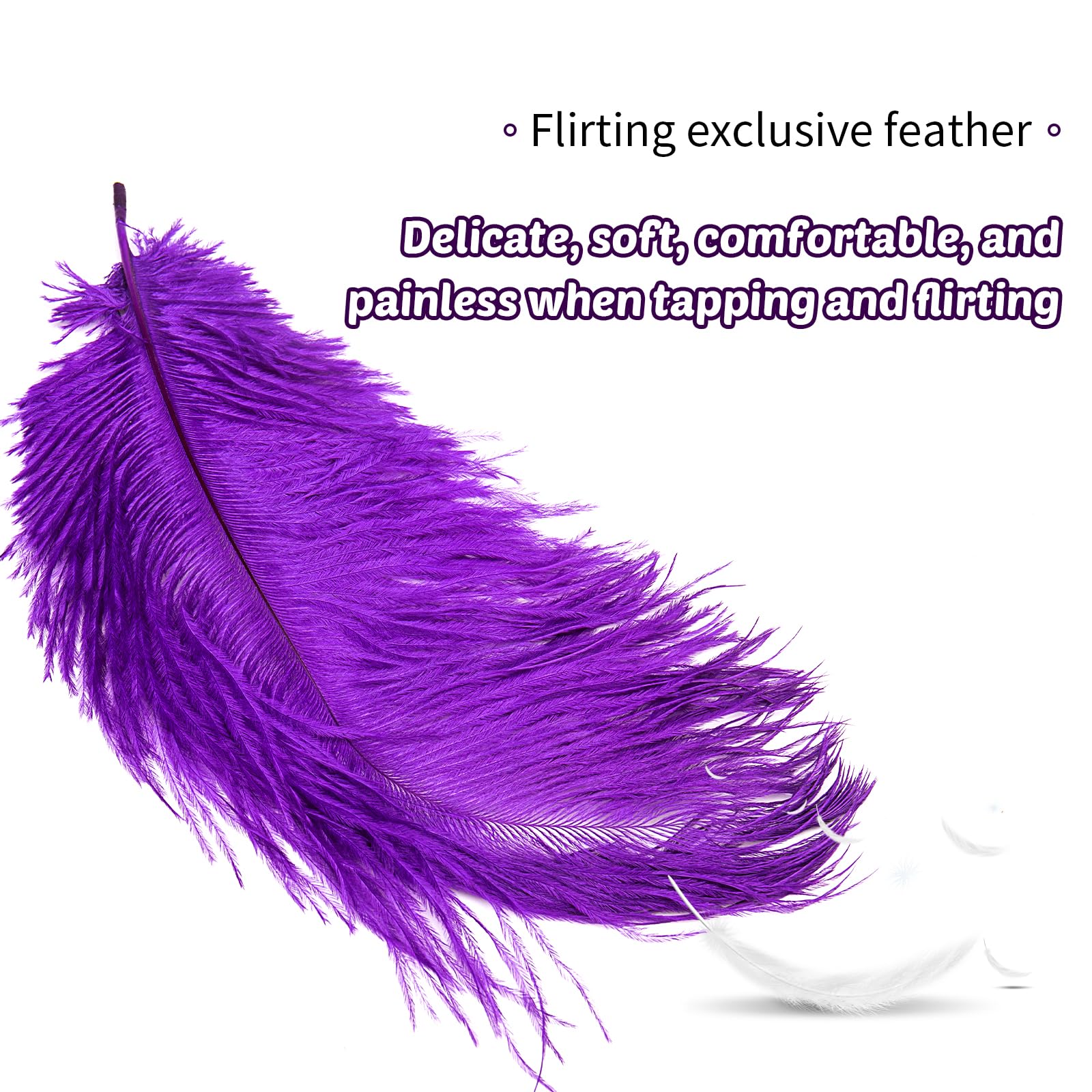 Purple Feather Tickler Toy for Couples - Sensual Teasing & Flirting Adult SM Prop - Enhance Intimacy & Playful Moments in the Bedroom