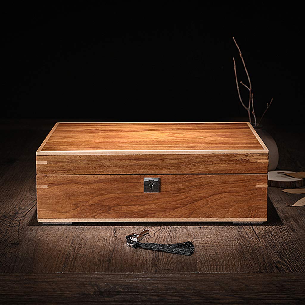 10-Slot Wooden Watch Box with Lockable Metal Lock & Glass Top Display - Jewelry & Watch Storage Organizer for Men & Women - Perfect for Travel, Home, and Office Use
