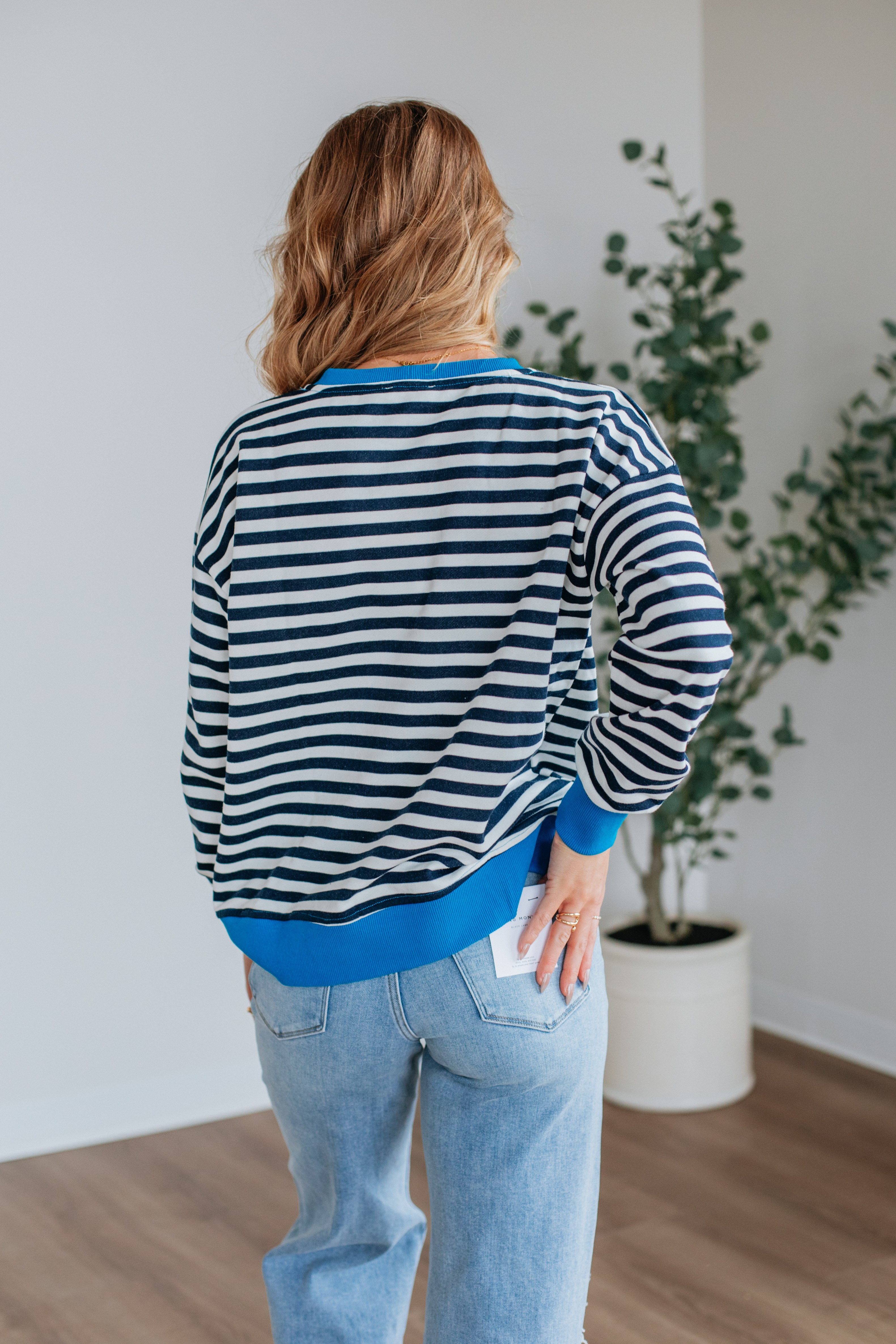 Devann Striped Crewneck Sweater for Women - Soft Casual Knit Pullover - Perfect for Fall & Winter Outfits, Office Wear, and Cozy Weekends