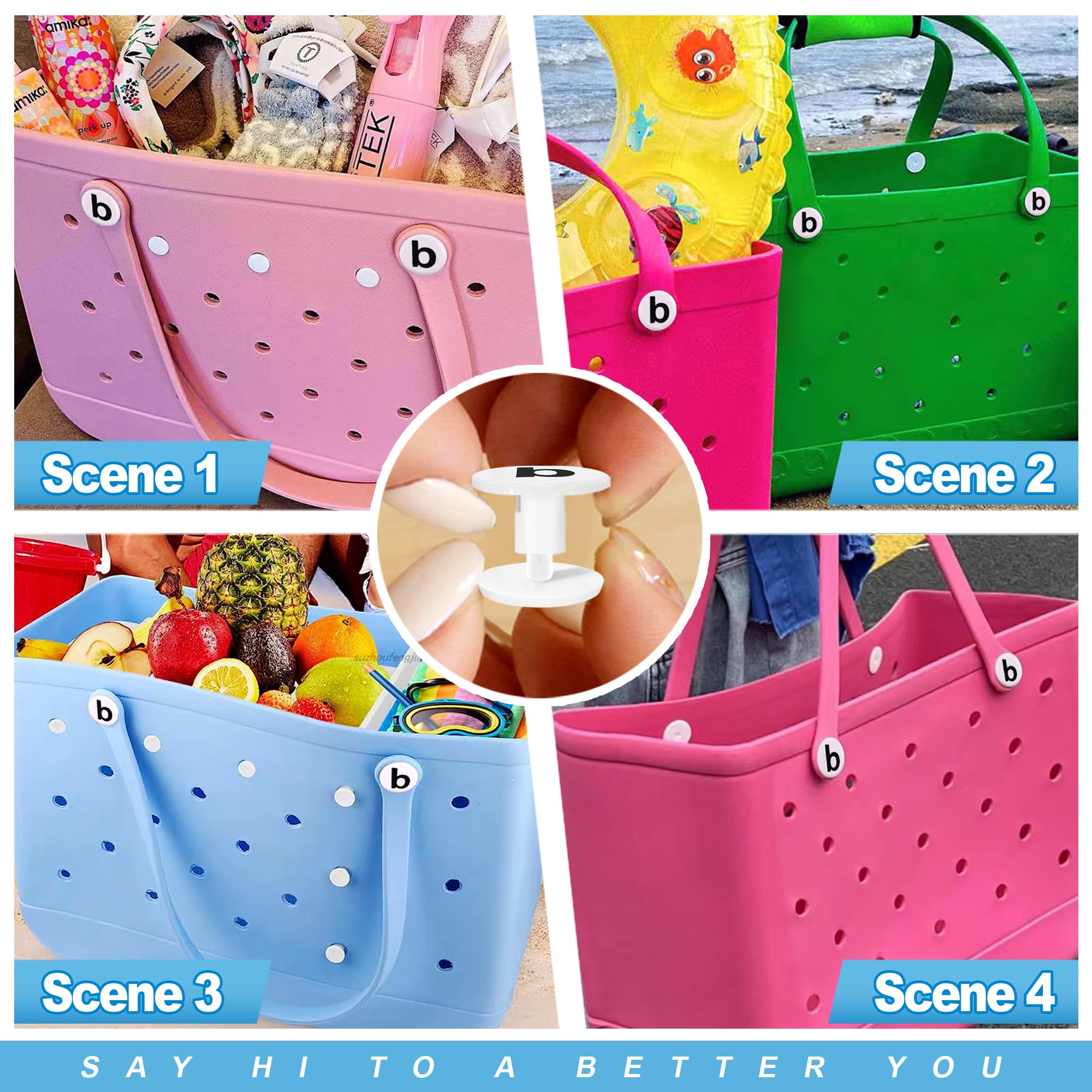 6-Pack Replacement Rivets for Bogg Bag & Beach Tote Repair - Durable Rubber Bag Accessories for Women - Perfect for DIY Handbag Fixes & Beach Tote Maintenance