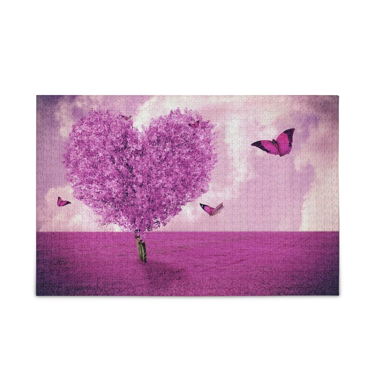 1000 Piece Jigsaw Puzzle for Adults & Kids - Beautiful Butterfly Wooden Puzzle with Storage Bag, Fun & Challenging Stay-at-Home Activity for Family Game Night