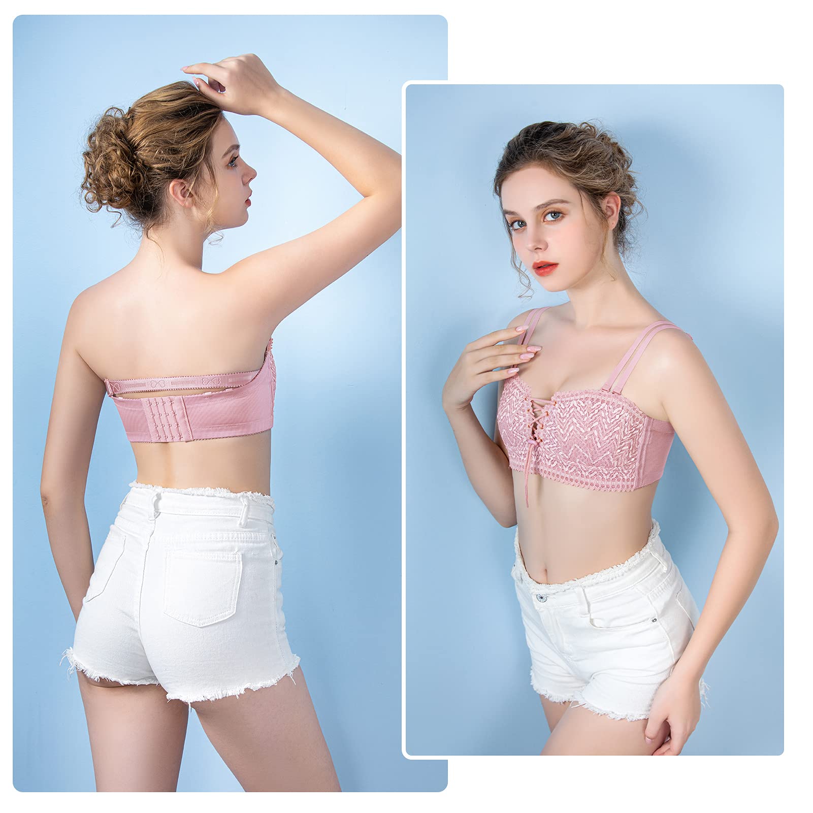 Strapless Invisible Bra for Women - Non-Slip Push Up Lace Multiway Bra with Drawstrings | Perfect for Backless Dresses, Wedding Gowns & Special Occasions