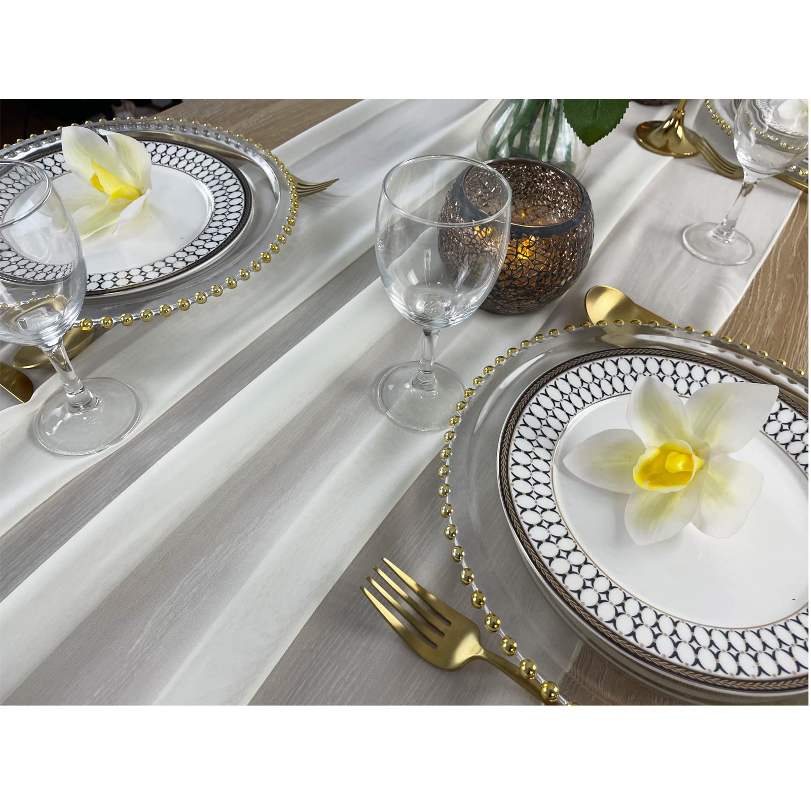 Ivory Chiffon Table Runner 13ft - Boho Wedding Decor for Parties & Events