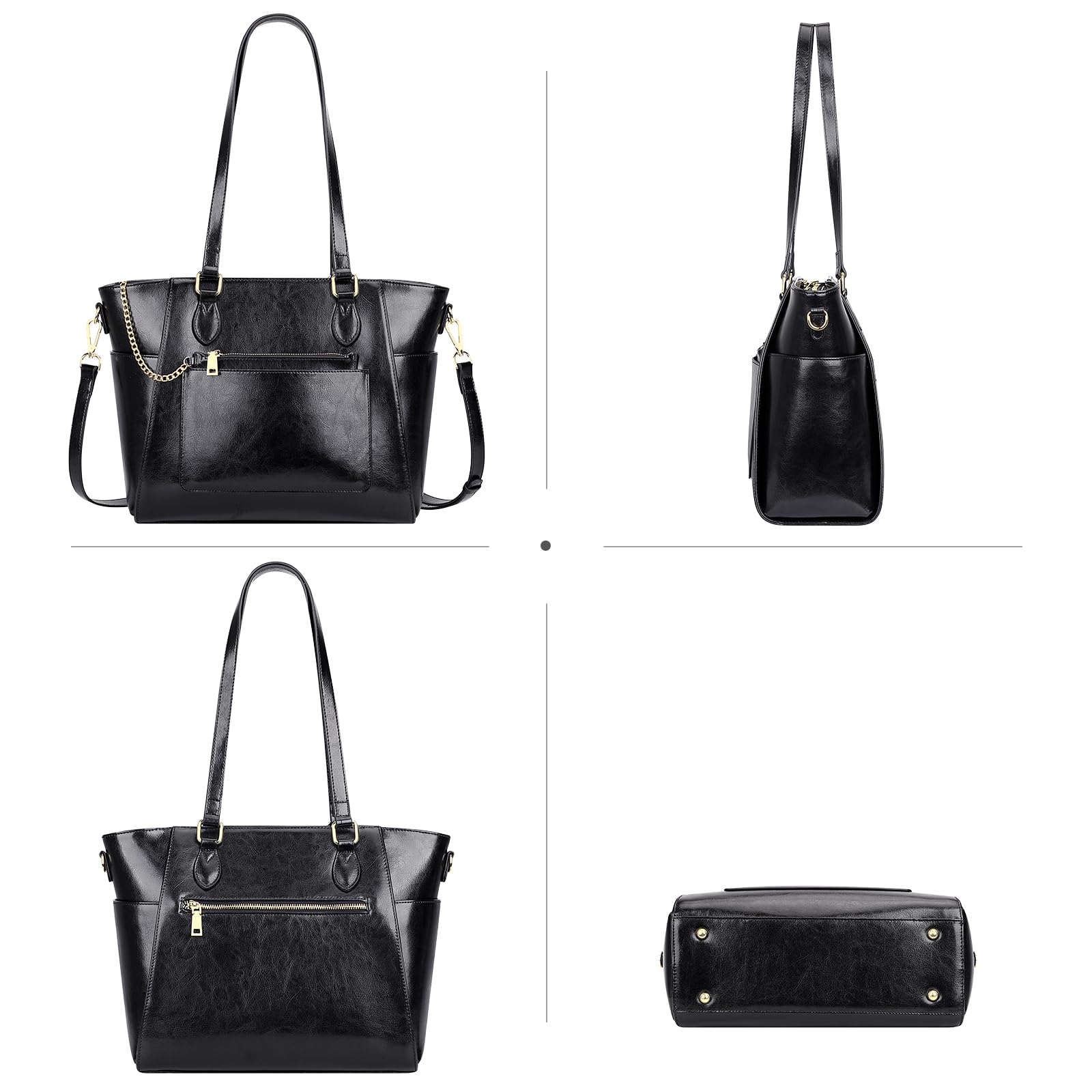Premium Genuine Leather Tote Bags for Women - Stylish Shoulder Handbag Purse for Work, Travel & Everyday Use | Fashionable Ladies Accessory
