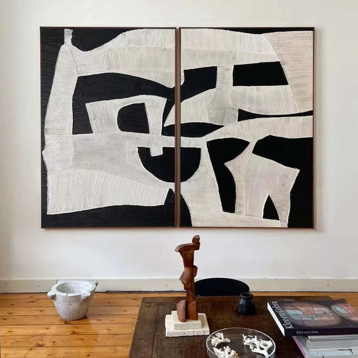 Abstract Tranquility Set of 2 Modern Canvas Wall Art - Minimalist Home Decor for Living Room, Bedroom & Office - #WS022