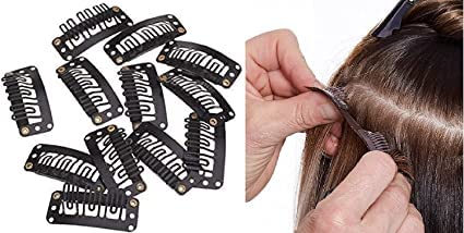 KAVIN 12-Piece Hair Wig Clips Set - Toupee & Extension Clips for Men & Women (Black) - Secure & Comfortable Hairpiece Accessories for Daily Styling & Cosplay