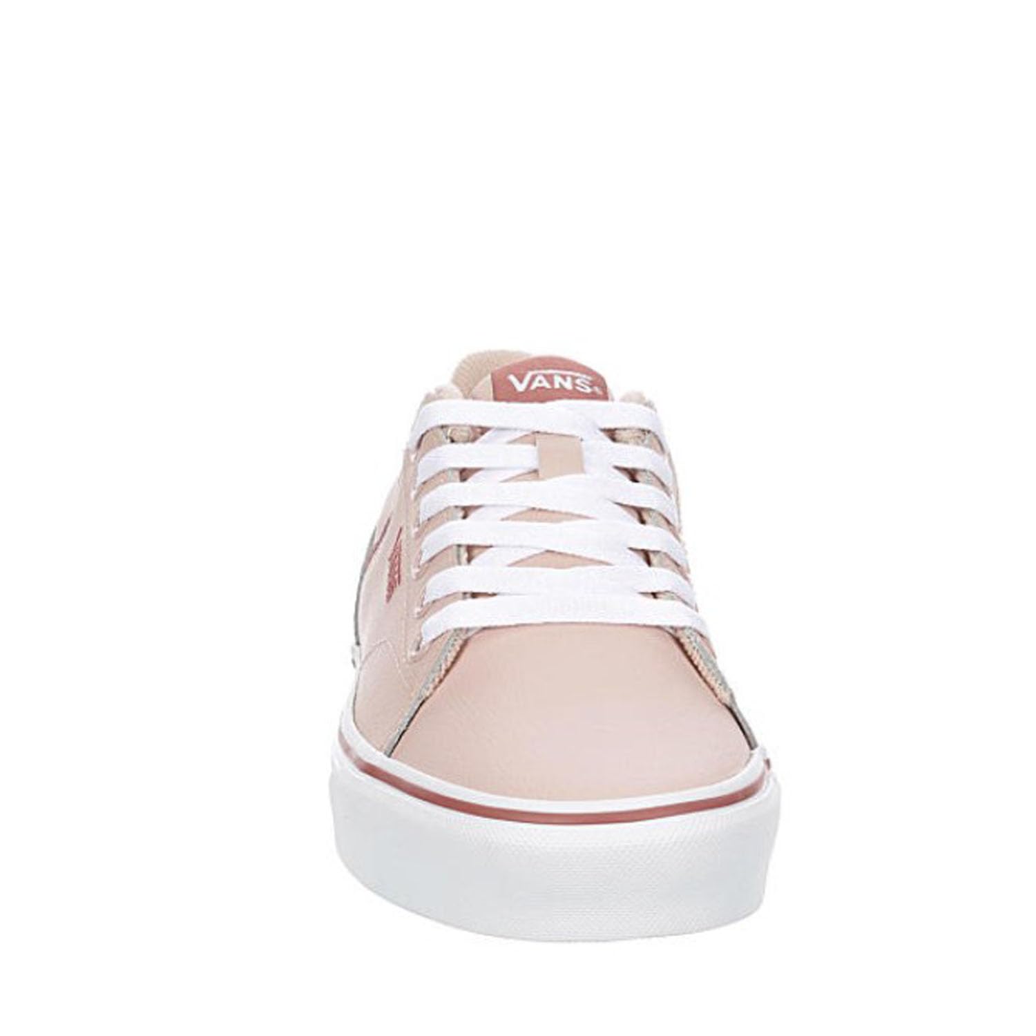 Vans Unisex Seldan Lace-Up Low-Top Sneakers - Tumbled Leather in Dusty Rose | Casual Streetwear & Skate Shoes for Men & Women