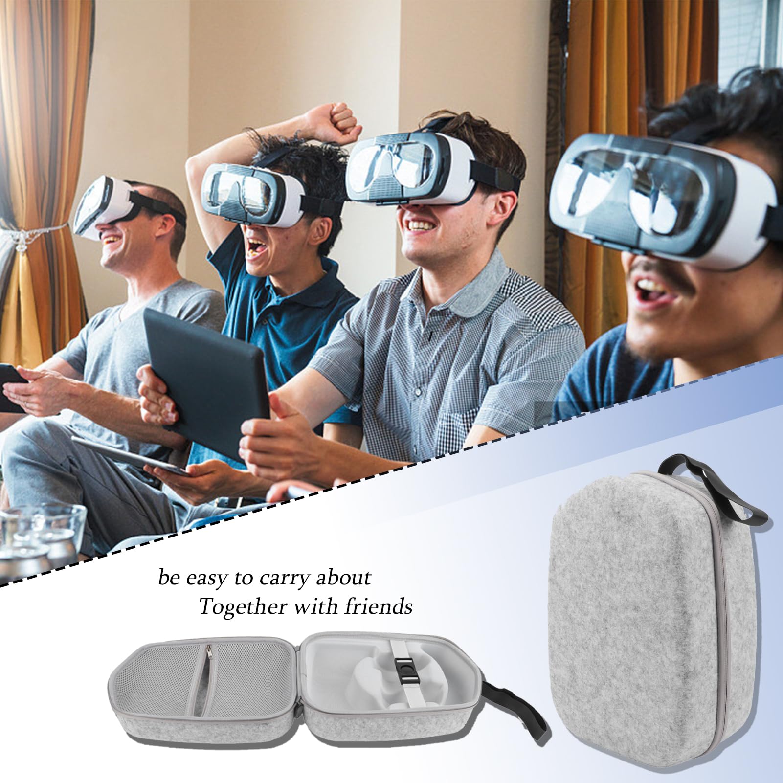 Premium VR Glasses Storage Case - Anti-Scratch EVA Hard Shell Travel Organizer for Oculus Quest 2 Headset - Portable Protective Box for Gaming, Home Storage & Travel Accessories