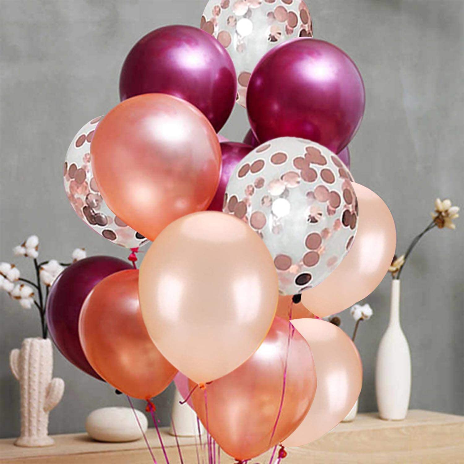 50th Birthday Party Decorations for Women - Burgundy & Rose Gold Theme, Autumn Fall Celebration Supplies | Perfect for Home, Office & Special Events