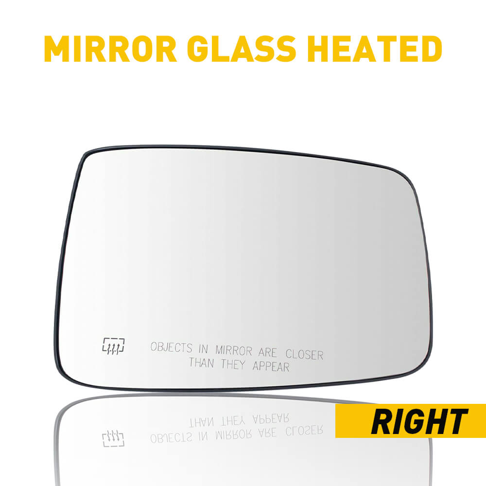 Heated Mirror Glass Replacement for 2010-2019 Dodge Ram 1500 2500 & 2019 Ram 1500 Classic (Left/Right Side) - Defrosting Side View Mirrors for Winter Driving Safety