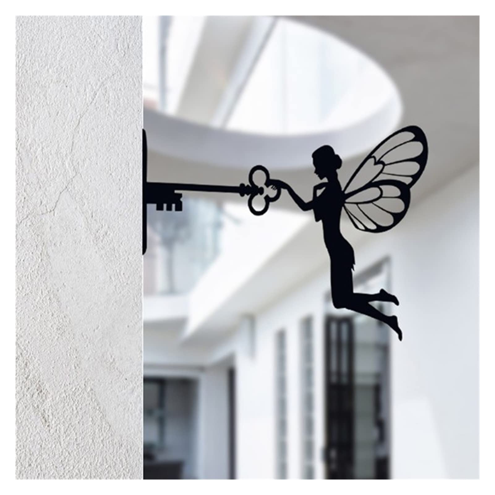 TOMYEUS Metal Iron Rustic Sitting Fairy Silhouette Garden Sculpture - Outdoor Home Wall Art Decor for Garden, Patio, Yard & Landscape Design | Perfect for Fairy Gardens, Flower Beds & Backyard Decorations