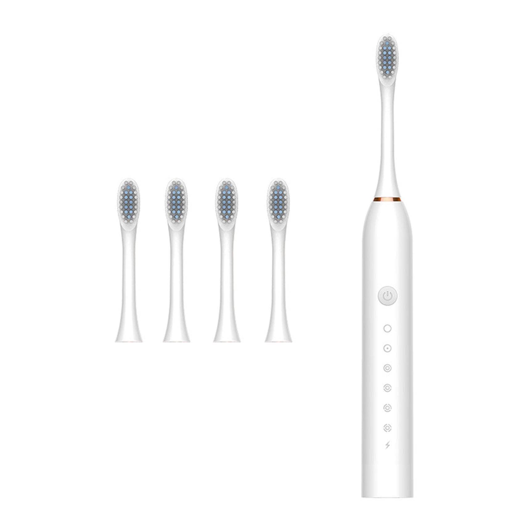 Ganfancp Sonic Electric Toothbrush - 6 Modes Deep Cleaning, Whitening Teeth with 4 Replaceable Brush Heads, IPX7 Waterproof, Portable for Travel & Home Use | Perfect for Daily Oral Care, Business Trips, and Family Sharing