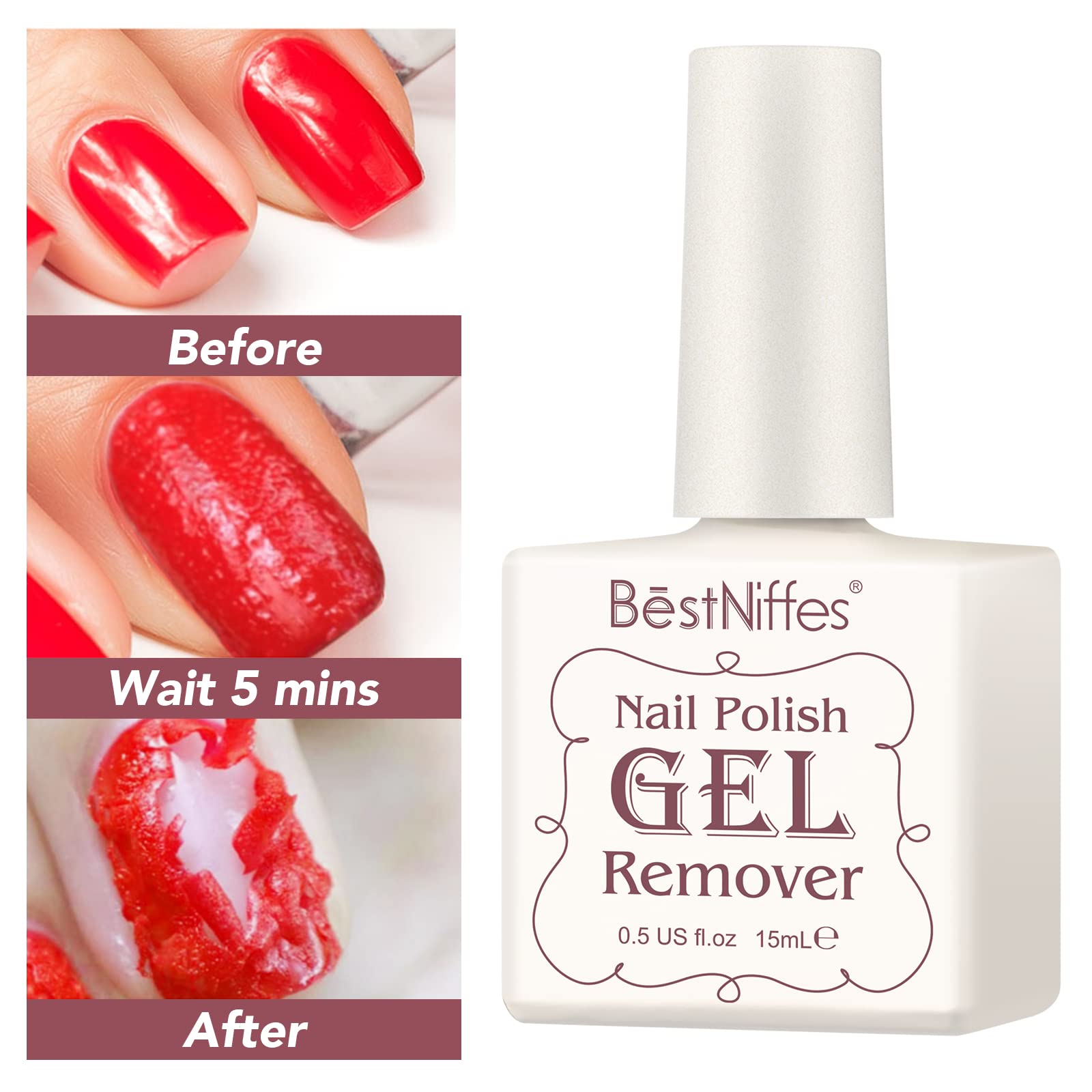 2Pcs Fast-Acting Gel Nail Polish Remover - Works in 3-5 Minutes Without Foil or Wrapping - 15ML Bottles (Pack of 2) - Perfect for At-Home Manicures, Salon Professionals & Nail Art Enthusiasts
