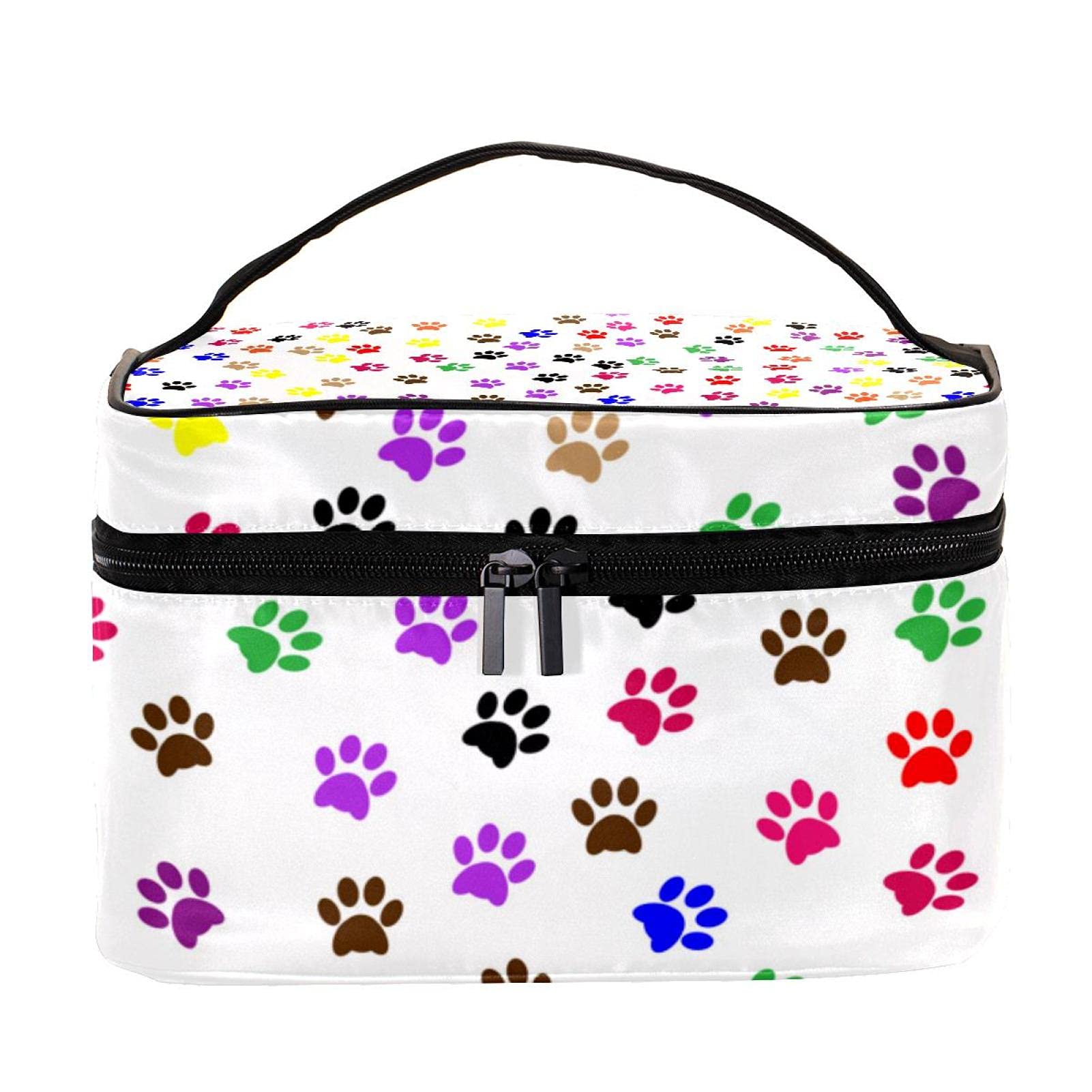 Dog Paws Print Travel Makeup Bag - Large Cosmetic Organizer with Zipper for Women & Girls | Perfect for Toiletries, Travel Essentials & Gift Giving