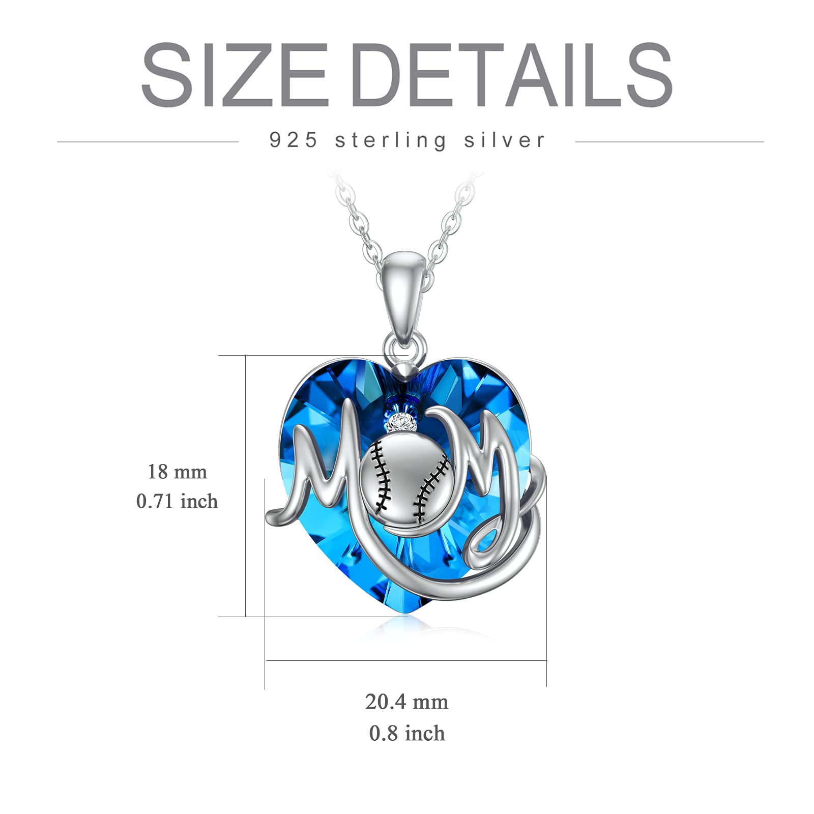 Mother's Day Gifts for Mom - Sterling Silver Crystal Heart Necklace - Elegant Jewelry for Women - Birthday, Christmas & Special Occasion Gifts - Perfect for Anniversaries, Valentine's Day & Everyday Wear