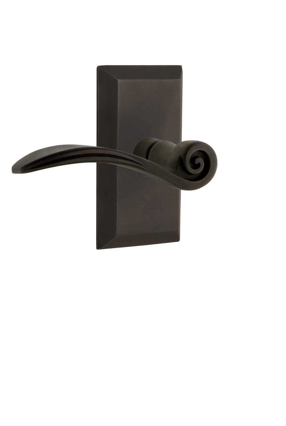Vintage Swan Lever Door Handle - Oil-Rubbed Bronze Studio Plate Passage Set for Classic Home & Office Doors | Perfect for Victorian, Farmhouse, and Retro Interior Design Styles