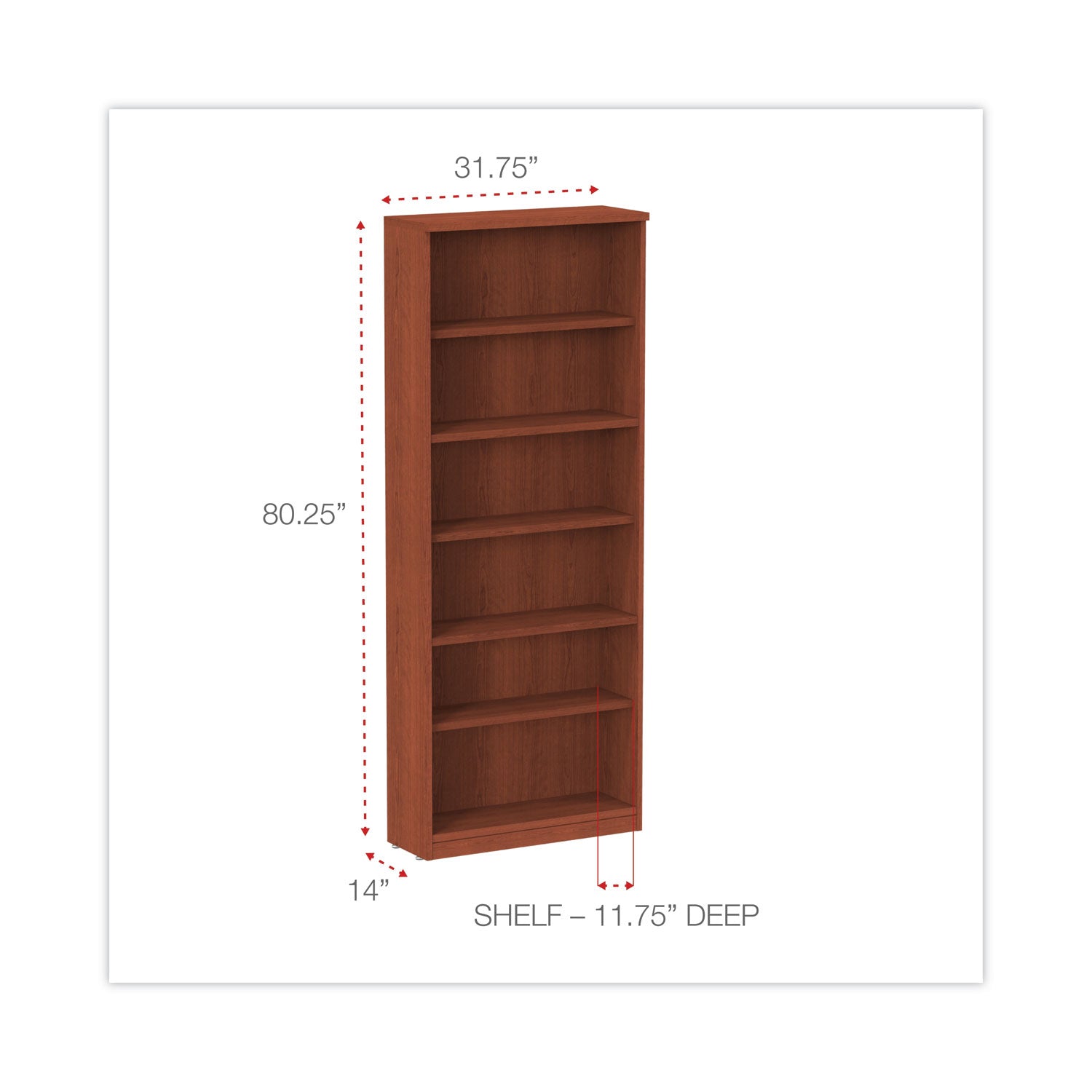 Alera Valencia 6-Shelf Bookcase - 31.75