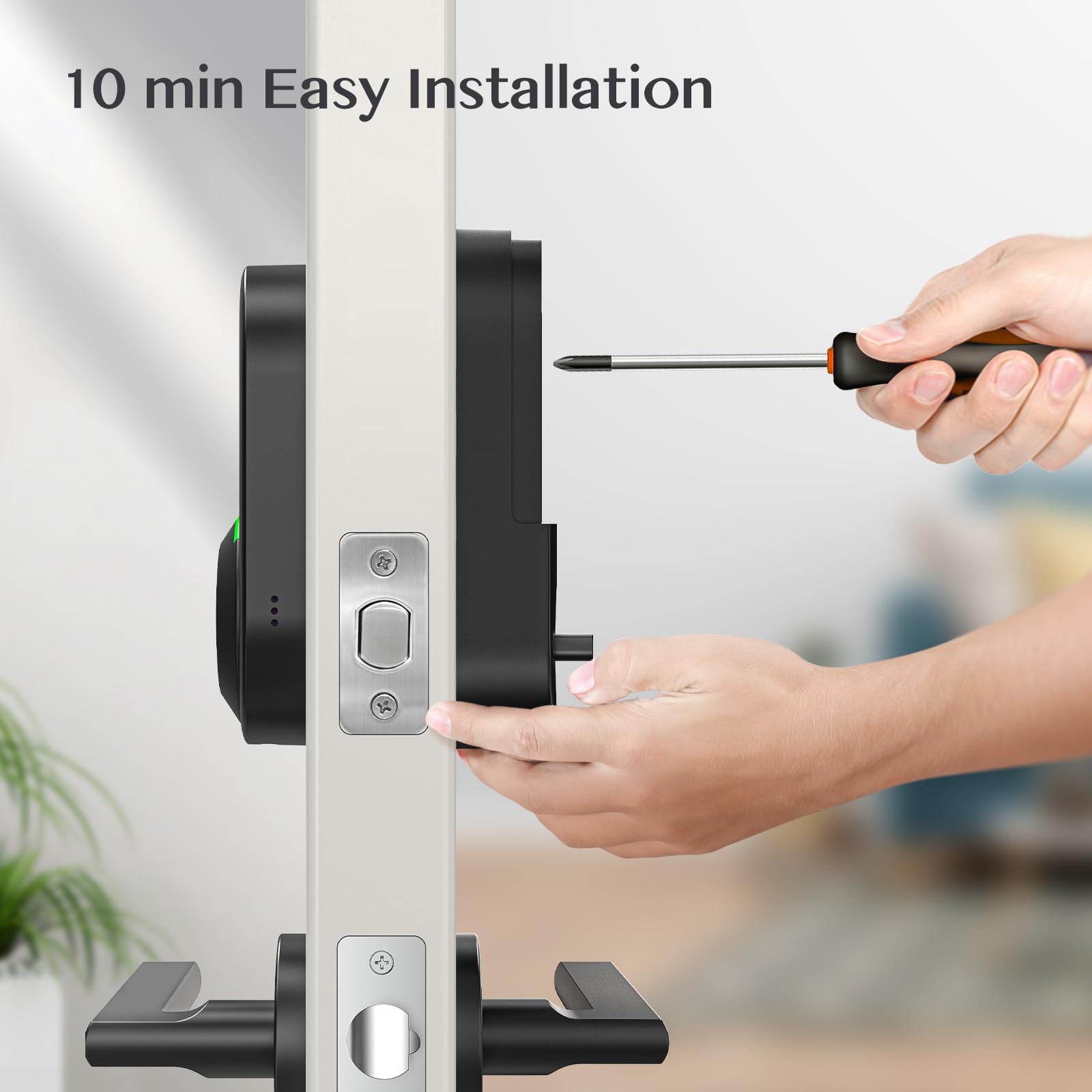 Smart Keypad Deadbolt Lock - Keyless Entry Fingerprint & Digital Code Electronic Door Lock with App Control for Front Door | Secure Home & Office Access